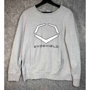 EvoShield Mens Gray XL Baseball Pullover Sweatshirt Kangaroo Pocket Stretch EUC